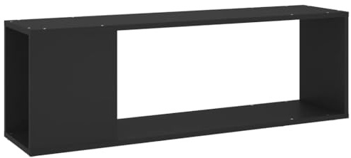 vidaXL TV Schrank mit 2 Ablagen Lowboard TV Möbel Tisch Board Sideboard Fernsehtisch Fernsehschrank HiFi-Schrank Schwarz 100x24x32cm Holzwerkstoff