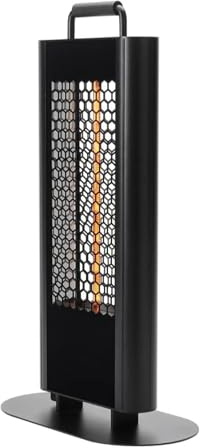 Electric Patio Heater 1.2KW Freestanding Infrared Outdoor Garden Heater with Instant Heat, Adjustable Heat Settings, Tip-Over Protection, Black - with Remote control