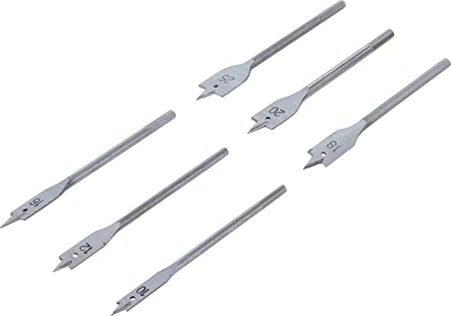 BGS Diy 50796 | Flachfräsbohrer-Satz | 6-tlg. | 10-25 mm | mit Sechskantschaft | für Holz | Länge 150 mm