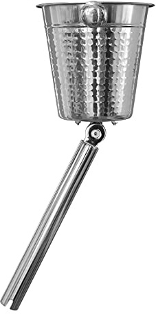 BEV BUCKET Der originale Bootsrutenhalter Champagnereimer, hält Getränke sicher und gekühlt auf dem Wasser, passt auf jeden Rutenhalter, voll verstellbar, Bootszubehör (gehämmert) (gehämmert)