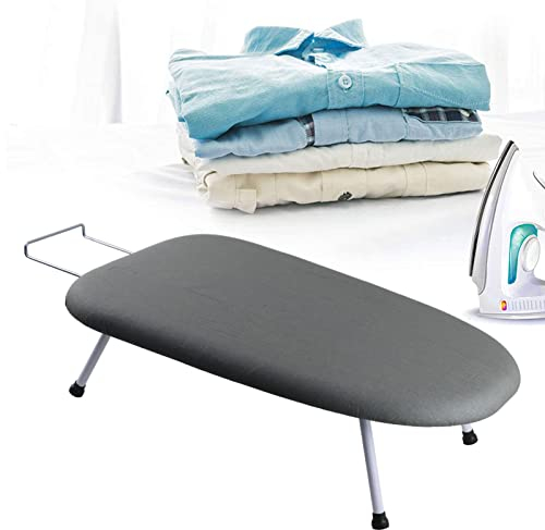 Bügelbrett, Faltbar Mini Bügelbretter Abnehmbar Waschbar bügelbrettbezug Manschetten Halsbänder Handhabung Bügeltisch für den Heimgebrauch Reisen, 60X37X17cm (Einfarbig grau)