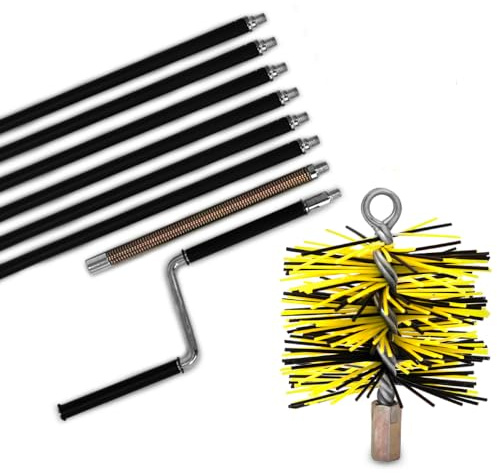 Oskar Schornsteinbürste mit Kurbel - 720cm (7,2m) Länge, 125mm Ø - Professionelle Kamin- und Schornsteinreinigung