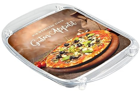 WIRKSAM WERBEN Zahlteller, Kassierteller, Geldschale aus Acryl und Polystyrol für Pizzeria-Restaurant oder Pizza-Lieferdienst