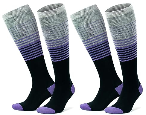 GoWith 1-2 Paar Bambus Kompressionsstrümpfe Damen & Herren (15-20 mmHg Klasse 1) Stützstrümpfe, Thrombosestrümpfe, Kompressionssocken, Plantarfasziitis Socken für Sport, Schwangerschaft 3590