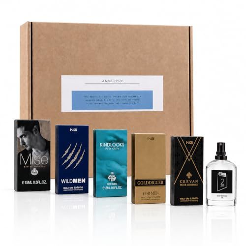 jameitop® Trend Düfte Set: 6 X Parfüm für Herren 15 ML (4-6 verschiedene) jedes einzeln verpackt mit Spray Kopf in Box mit Motivationsspruch