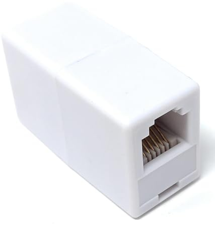DRUT 1pcs RJ12 (RJ11) 6P6C 6 Pin Female Coupler Adapter Cable Joining, Gender Changer, Extender (White)