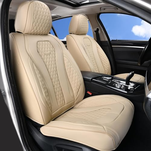 Coverado Autositzbezüge, Premium Leder Sitzbezug Auto | Wasserdichtes Autositzschoner vordersitze 2 Stück, Universelle Fit für die meisten Limousinen SUV Pick-up Truck B8839 Seat