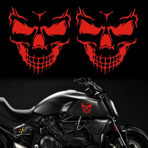TOMALL Totenkopf-Aufkleber für Auto, Halloween, gruseliger Geist-Aufkleber, Totenkopf-Grafik für Auto, Motorrad, LKW, Fenster, Windschutzscheibe, Tür, Wand, lustig, selbstklebend,