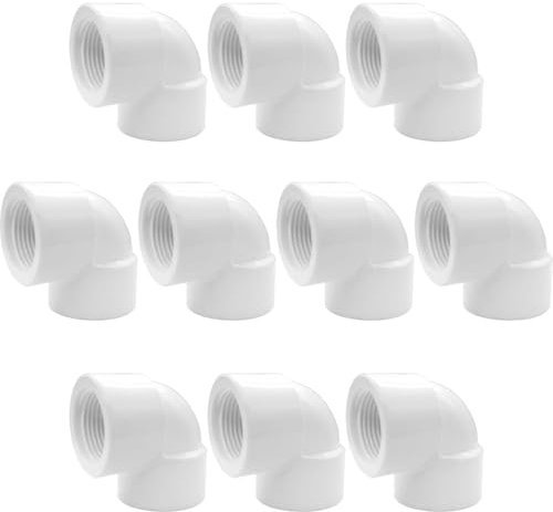 YSIL 10Pack 3/4” PVC Fittings 90 Degree Elbow Female to Female Thread,3/4Inch PVC Corner Adapter Pipe Fitting for PVC Thread Plumbing Pipe Connection