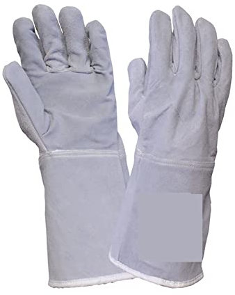 Traje de soldadura de cuero Guantes de soldadura Los guantes de soldador espesan y alargan los guantes resistentes al calor resistentes al desgaste guantes resistentes a la soldadura por calor Resiste