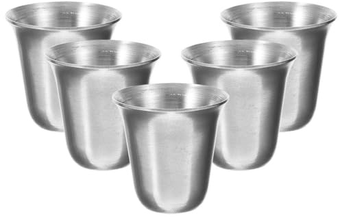 MAGICLULU Lot de 5 tasses à café catholiques en acier inoxydable pour fête du royaume, communion, liqueurs