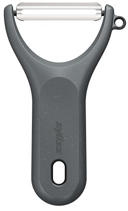 Zyliss Y Shaped Peeler, Extra Sharp Fruit/Vegetable/Potato Peeler with Sustainable Wheat Straw Comfy Grip, Cover for Safety, Stainless Steel, Dishwasher Safe