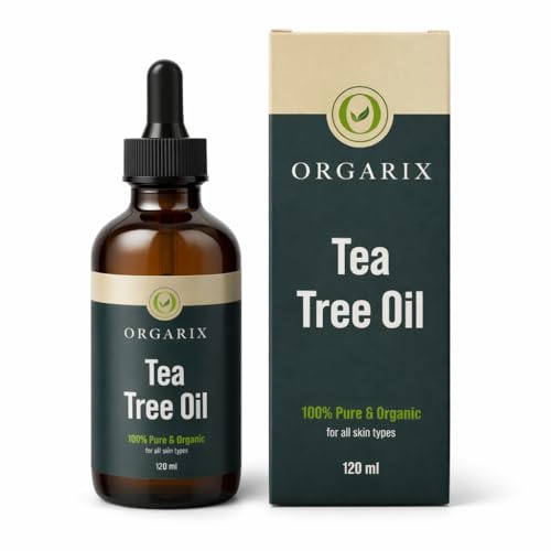 ORGARIX Tea Tree Oil – 120ml – Anti-Bacterial & Antiseptic Skin Treatment – for Acne & Pimples – Redness & Spots – for Nail Care & Aromatherapy