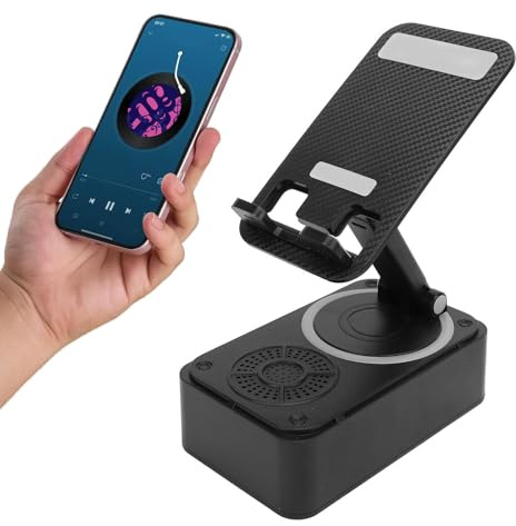 Supporto per Cellulare con Altoparlante Bluetooth, Altoparlante Audio Surround HD, Supporto per Cellulare Ruotabile a 360 Gradi con Altoparlante Bluetooth Senza Fili per Uomo