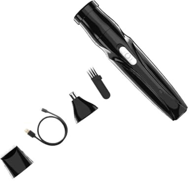 1 Satz USB Wiederaufladbarer Nasenhaartrimmer aus Abs Schwarz | Doppelschneidige Schwimmklingen, Tragbares Design, für Augenbrauen und Haarentfernung
