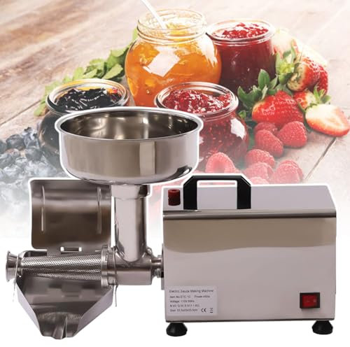HCAUYNN Lebensmittelsieb Und SoßEnmaschine Aus Edelstahl, Mit Praktischem StößEl FüR TomatensoßE, ApfelmuspüRee, KartoffelpüRee, Marmelade,220V