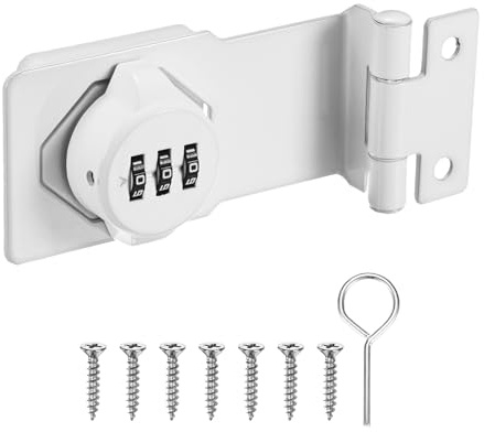 M METERXITY Cerradura De Combinación Sin Llave De 3.5 Con Pomelo Giratorio Mecánico De Aleación De Zinc Para Gabinetes/Armarios/Garajes/Cajones/Jardín/Baño [Blanco]