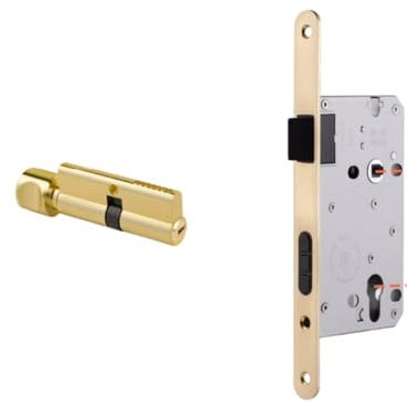GFDSGRE Cerraduras De Embutir para Puertas Cerradura de Cuerpo y Cilindro for Interior de casa, Puerta de Madera, Cerradura de embutir Cerradura Puerta(LB-7255mm-LC-TS)