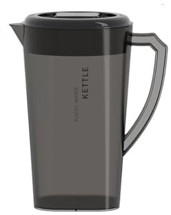 Brocca grande capacità da 1,3 l/2,2 l/3 l, in plastica PP resistente al calore e alle cadute, bollitore per acqua fredda per succhi, frigorifero, bevande estive (3 l, nero)