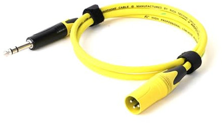 ROBAUN Câble de microphone XLR 3 broches vers jack 6,5 mm, câble auxiliaire TRS 6,35 mm/6,5 mm mâle vers XLR mâle for ampli audio professionnel(Giallo,2m)