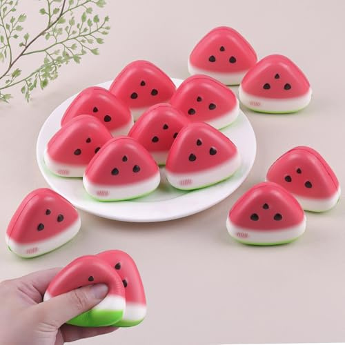 Anboor 12 pezzi Squishies giocattoli per bambini anguria piccolo Slow Rising Schiuma Mini Food Squishys Stress Quetschies Giocattolo Dolce