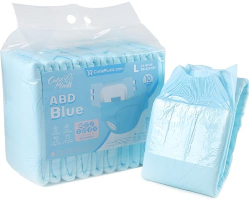CutiePlusU 10 Erwachsenenwindeln mit hohe Saugkraft – Blau (XL 43-62)