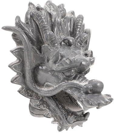 TOYANDONA Drachenkopf Brunnenarmatur Außenwandbrunnen Gartenmauerbrunnen Harz 23x22x28cm Springbrunnen Wasserhahn Gartenornament Terrasse Villa