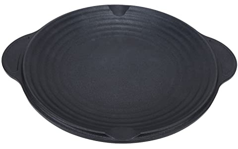 Korean BBQ Grill Pan | Round Non Stick Aluminum Alloy Grill Plate | High Thermal Conductivity for Pork Belly/Ribs/Pancakes | Sturdy & Long - lasting