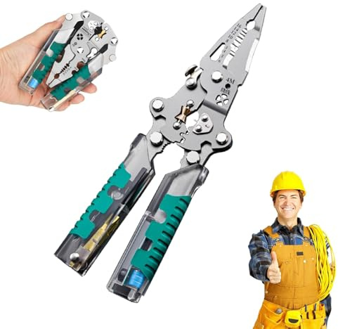 Tuvilo Electrical Pliers, 2025 New Folding Stylus Screwdriver Wire Stripper, Wire Strippers with Voltage Detector, Insulated Multitool with Voltage Tester for Electricians DIY Repairs