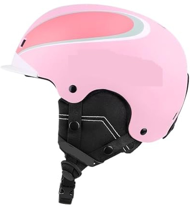 Barnskidhjälm Halvtäckt Anti-slag Integrerad Pojkar Flickor Skidåkning Skateboard Snowboard Cykelsäkerhetsutrustning AllmäNt AnväNdbar(Pink Ears,M(54-58CM))