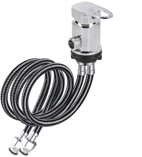 HOHOVYVY Shower Mixer Tap for Caravan G1/2 with 80 cm One and Outlet Pipe Made of Zinc Alloy and Stainless Steel (Black)