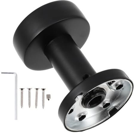 COLLBATH Maniglia Interna per Porte con Pomello Nero e Serratura Portatile Nascosta Serratura per Porta senza Chiave Adatta a Porte Interne Design Resistente e Superficie Liscia per Uso