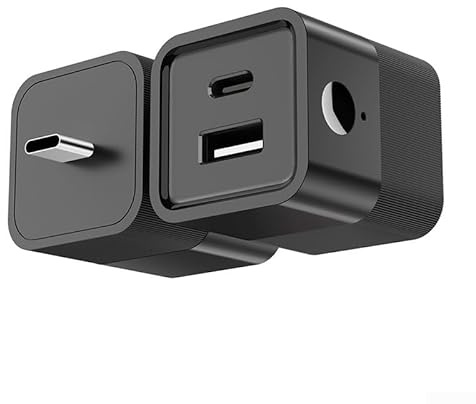 Adaptador inteligente, para Tuya Smart 2 en 1 Tipo C Interruptor adaptador USB, con control de voz temporizado, adaptador de corriente WiFi inalámbrico, cabezal de carga (USB-negro)