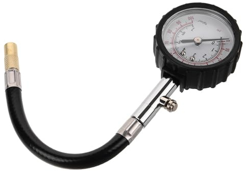 Amosfun Manomètre Numérique Testeur Pression Pneus Voiture Compact 0-100 Psi Tête de Gonfleur Intégré pour Contrôle Pression Véhicule