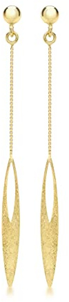CARISSIMA Damen-Ohrstecker 9 Karat 375 Gelbgold Satin Elliptic Drop 1.56.9929