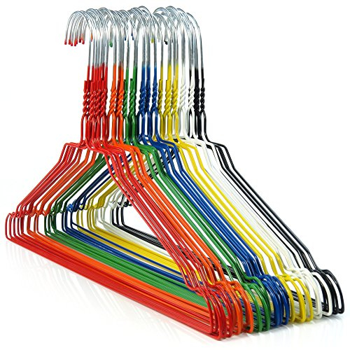 100 beschichtete Drathkleiderbügel, buntes Sortiment 40 cm Hangerworld