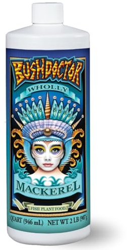 Bush Doctor Wholly Mackerel Fish Fertilizer - Organic Liquid Fertilizer Supports Vigorous Growth, Designed for Fast Nutrient Uptake - 3-1-0 Formula, Ideal for In-Ground & Container Garden - 1 Gallon
