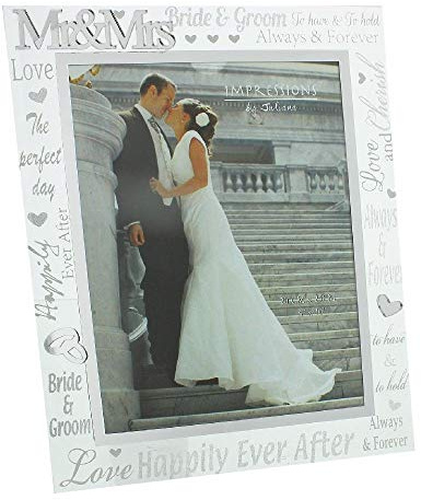 Juliana Wedding Day Mr & Mrs 8 X 10 Glass Mirror Photo Frame WG60880