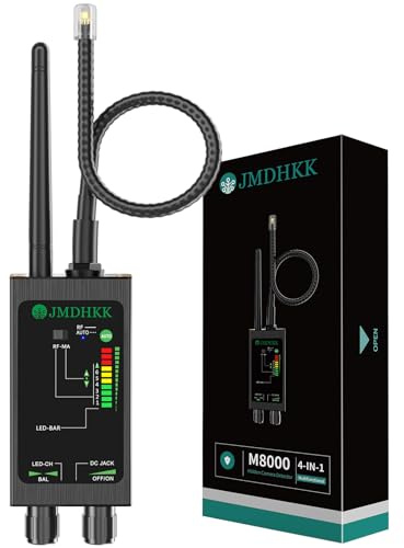 JMDHKK M8000 Hidden Camera Detector, Camera Finder,Bug Detector, Magnetic Tracker Detector, Portable Privacy Protection Device for Travel, Hotels, Vehicles, Offices, and Fitting Rooms (Black)