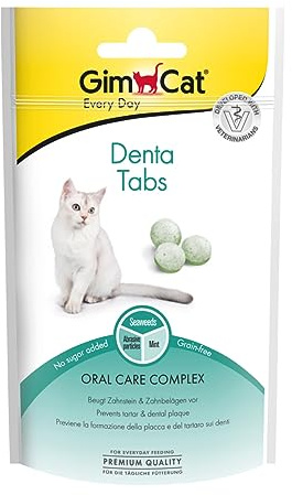 GimCat Denta-tabletter - Funktionella kattsnacks främjar tandvården - 8 st-förpackning (8 x 40 g)