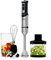 Mellerware - Frullatore a Immersione multifunzione Spiro!2021 | 1000 W | Velocità regolabile + TURBO | Minipimer piccolo 3in1 | 4 lame | Acciaio Inossidabile | Tritaghiaccio | 3 accesori | Nero