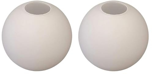 2er-Set Lampenschirm E14 „Loxy“ – Ersatzglas für Stehlampe, Tischlampe & Pendelleuchte – Universeller Glaslampenschirm Weiß – Ersatzschirm für Fluter, Deckenlampe & Leuchten – 2× Glas Lampenschirm
