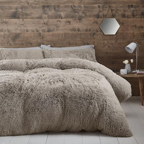 Catherine Lansfield Cuddly Double Duvet Set Natural