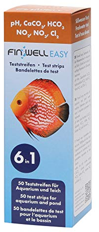 Finwell Easy 6 in 1 Teststreifen für die Analyse im Süßwasser Aquarium und Teich, 50 Stück