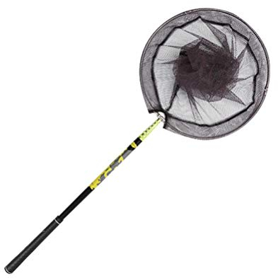LvRaoo Teleskop Leicht Angelkescher Unterfangkescher Zusammenklappbar Angelnnetz Nylon Fischernetz Angelzubehör (Schwarz #2, 3M)