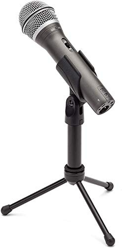 FYH Technologies Q2U Kit d'enregistrement et de baladodiffusion avec microphone dynamique USB/XLR avec clip pour micro, support de bureau, pare-brise et câbles Argenté