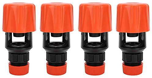 Conector de manguera de grifo mezclador universal, conector de adaptador ajustable, manguera de jardín de plástico para casa de jardín, conector de tubería de baño, color naranja 4 piezas
