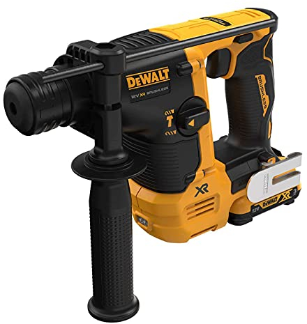 DeWALT SDS-plus DCH072L2-QW Trapano a percussione a batteria 12 V, incluse 2 batterie da 3 Ah, caricatore rapido, impugnatura supplementare, arresto di profondità, clip da cintura, scatola TSTAK II