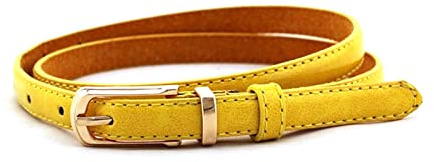 Elegantyl Gürtel für Damen Taillengürtel Dünne Dornschließe Leder Damengürtel für Kleider Damen Bekleidungszubehör, Gelb, 100cm