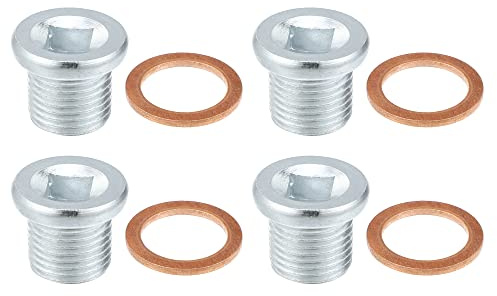 A ABSOPRO 4 Satz M16x1,5 Ölablassschraube mit Dichtring Stahl Motor Ölwanne Ablassschraube für Volvo 260